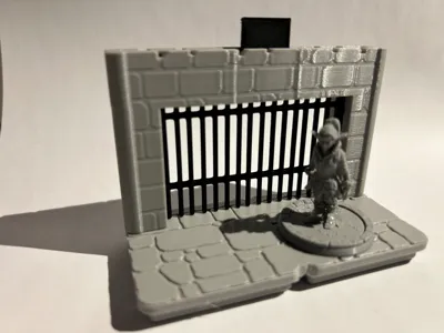 Portcullis 2x1 Section for Gridfinity Dungeon Kit