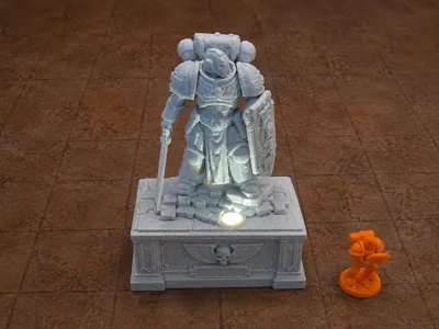 40k Terrain Statue with Light