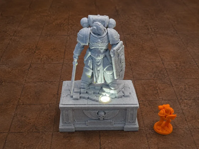 40k Terrain Statue with Light