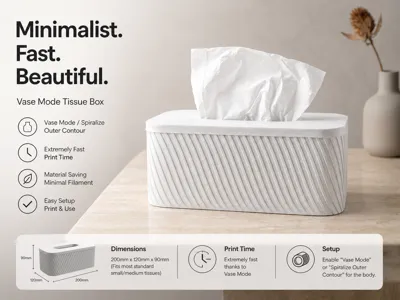 Modern Ribbed Tissue Box - High-Speed Vase Mode