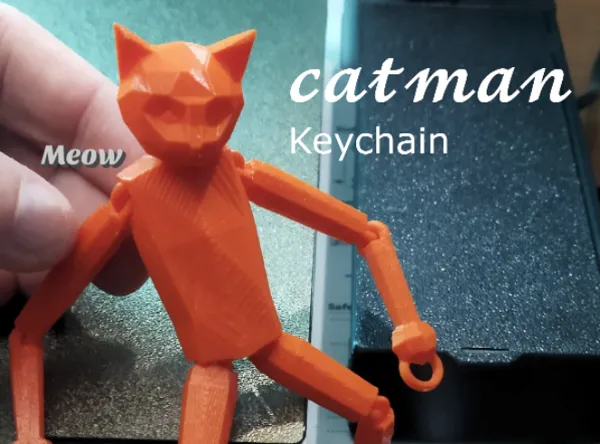 Porte-clés chat humanoïde flexible
