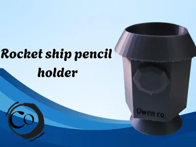 Rocket pencil holder