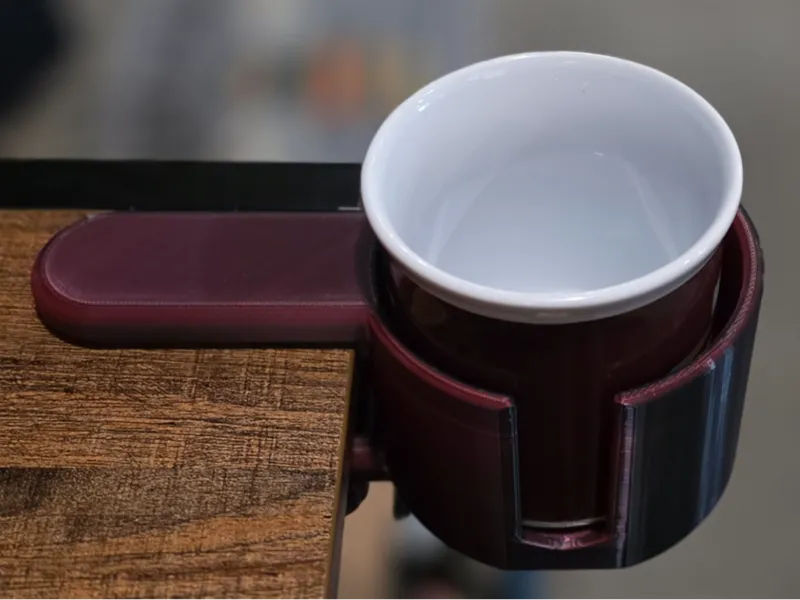 Screw-On Table Edge Cup Holder