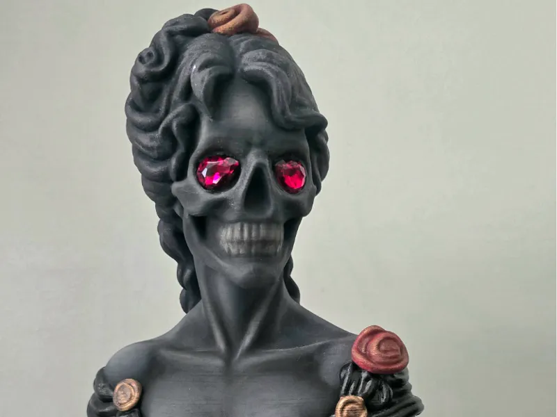 Skeletal Bust Statue