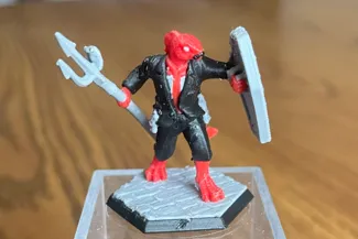 DnD Dragonborn Miniature: Suit, Trident, Shield