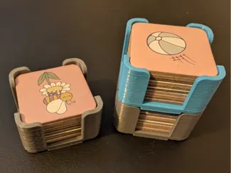 Stackable storage box for board game tiles