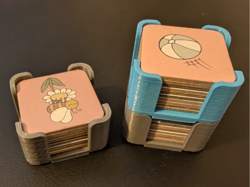 Stackable storage box for board game tiles