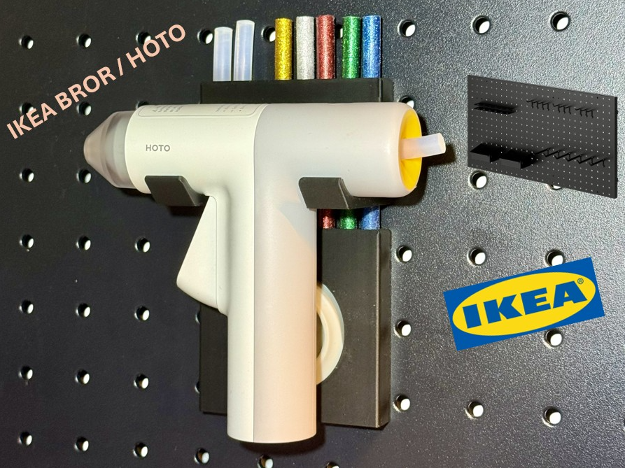 HOTO Glue Gun Holder IKEA BROR Pegboard Tool Mount