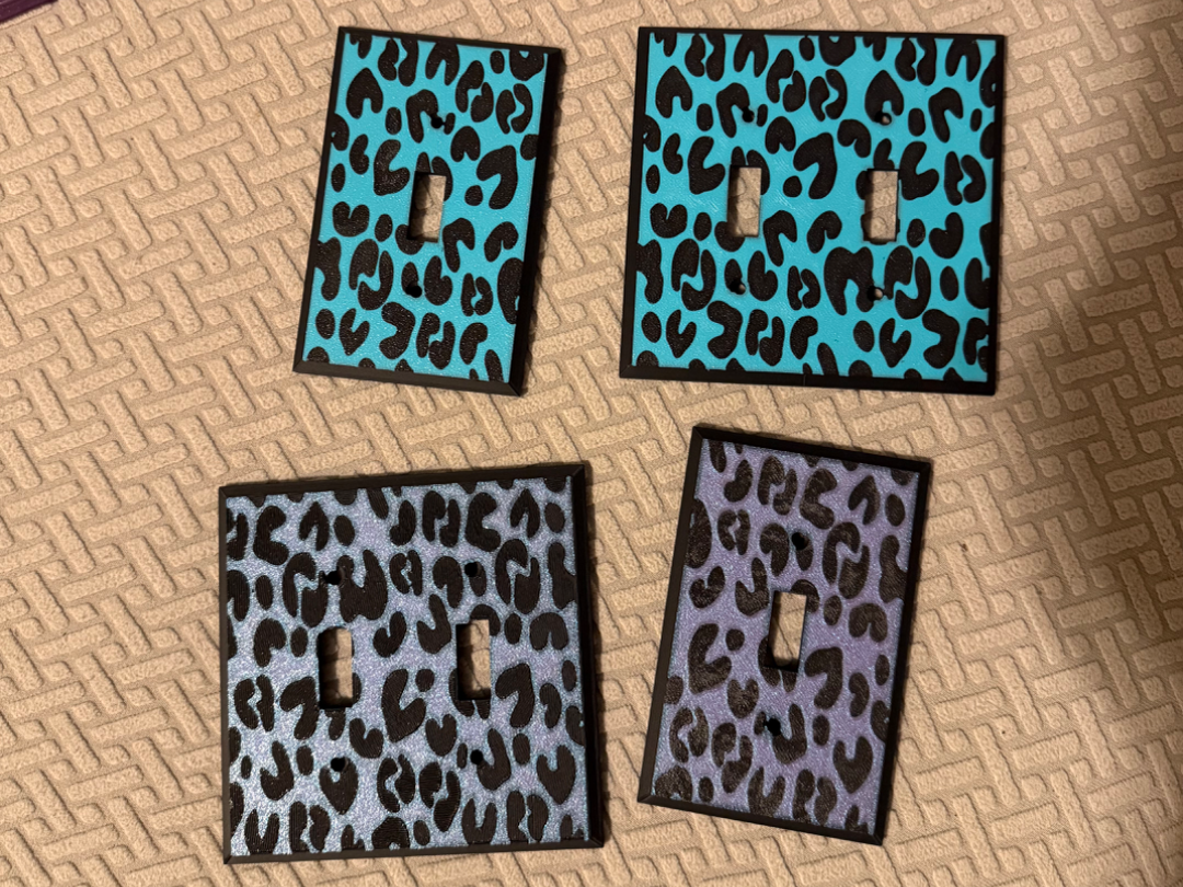 Leopard Print Light Switch Covers Single & Double