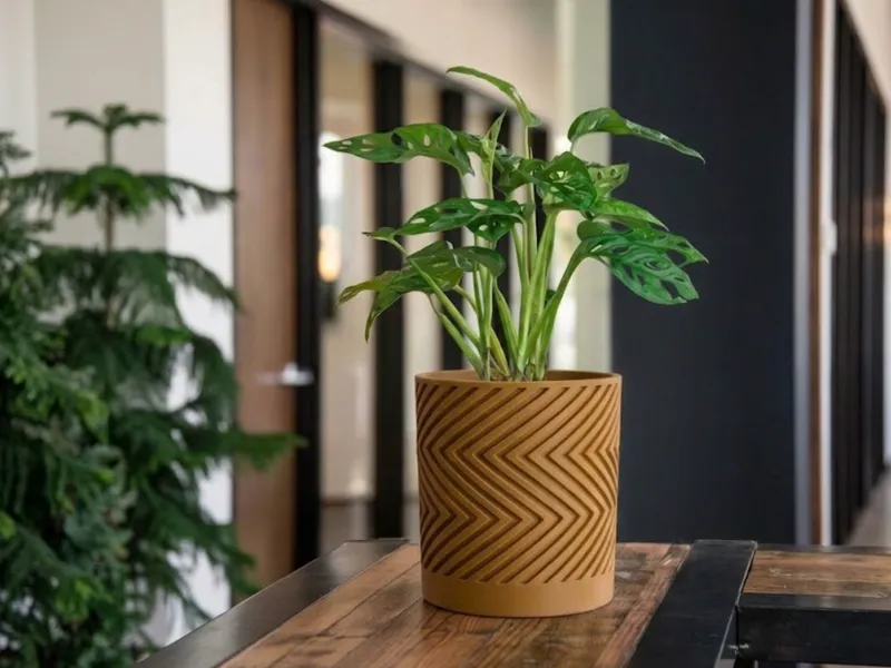 Modern Zig Zag Ochre Planter
