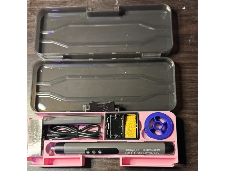 Battery soldering iron case insert 
