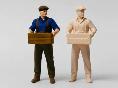 Transport worker with wooden crate for LGB garden railway