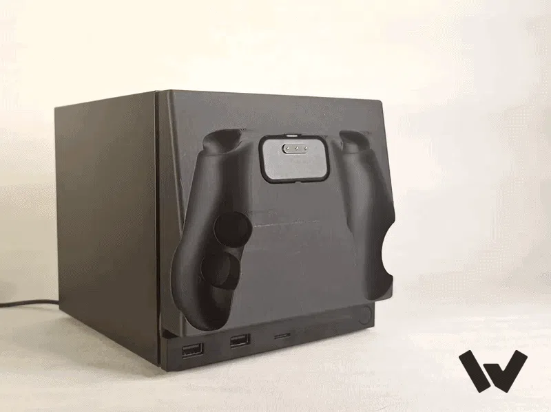 Letrero o emblema decorativo: Steam Machine Faceplate Controller Dock. Referencia del modelo original.