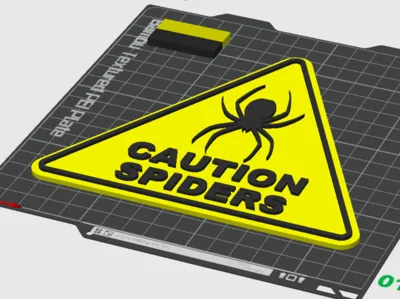 Caution sign for Spider terra breeder decoration
