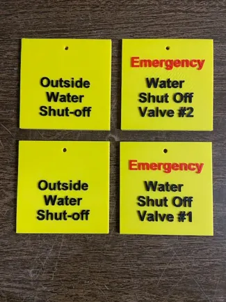 Water Shut Off Tags