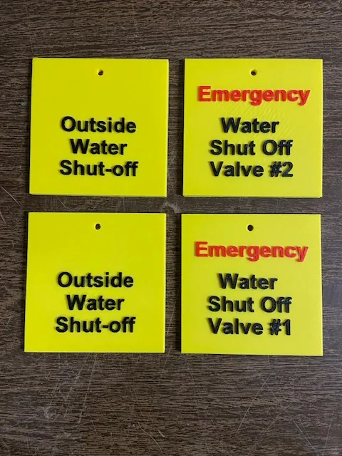 Water Shut Off Tags