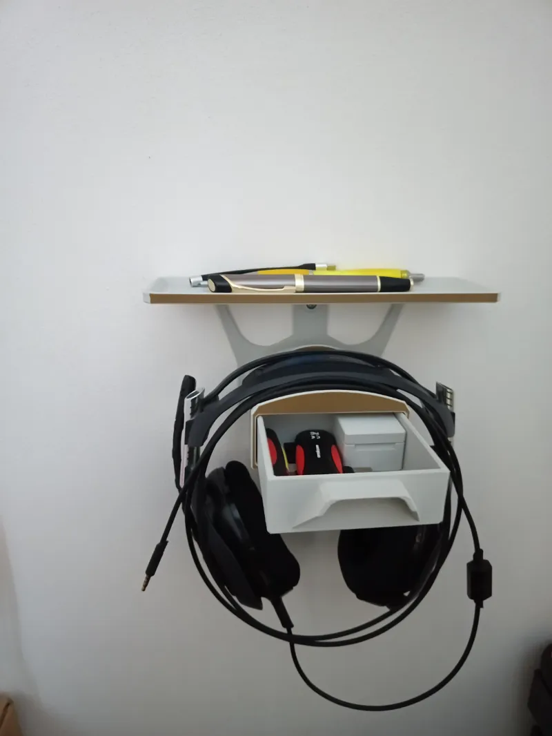 Headphones wall hanger with drawer - MRW