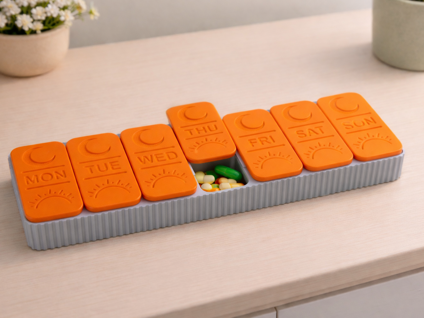 Weekly Pill Organizer,Pill Box – Morning & Evening