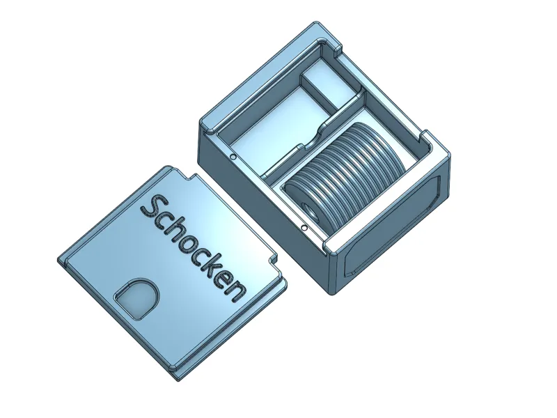 Schocken-Besteck mit Magnet-Kiste (Schiebedeckel)