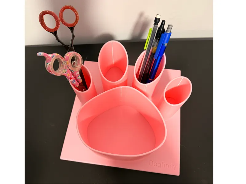 Dog grooming desk organizer (paw print)