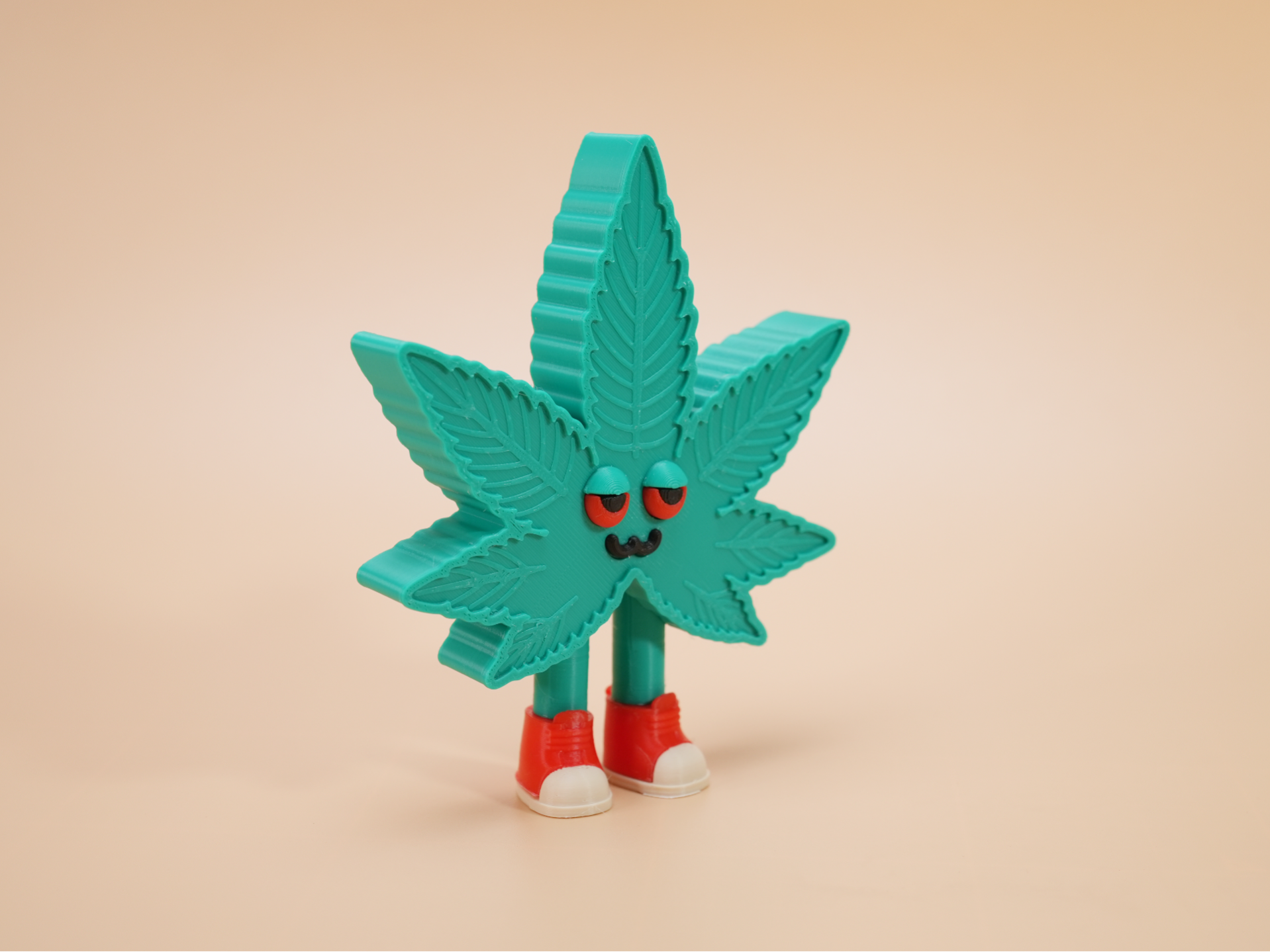 Chill Weed Guy Art Toy | Cute Cannabis Leaf Figure