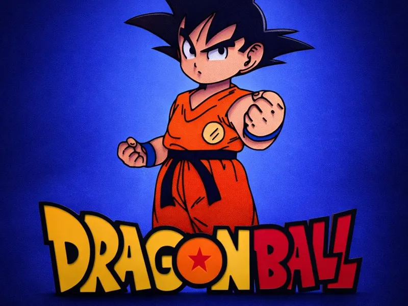 Dragon Ball con personaje multicolor para pared 