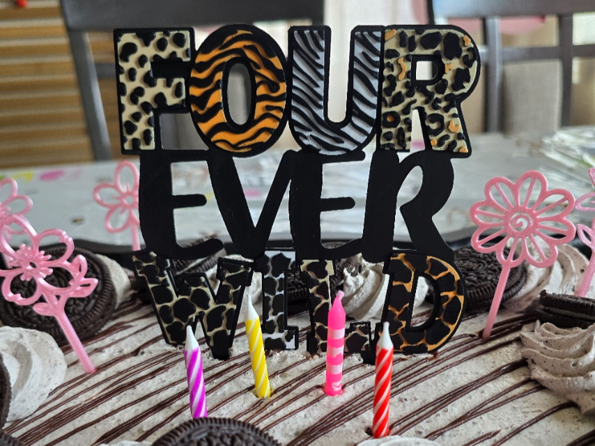Four Ever Wild Cake Topper