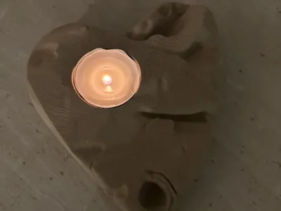 Wooden Heart Tealight Holder