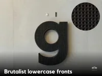 Brutalist lowercase fronts