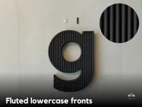 Fluted lowercase fronts
