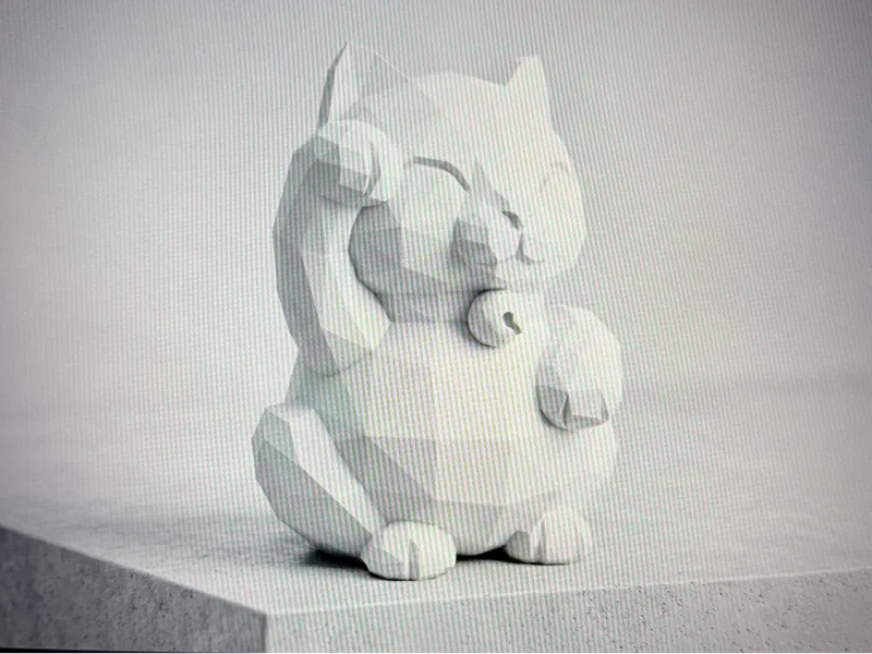 Low Poly Style Maneki-neko