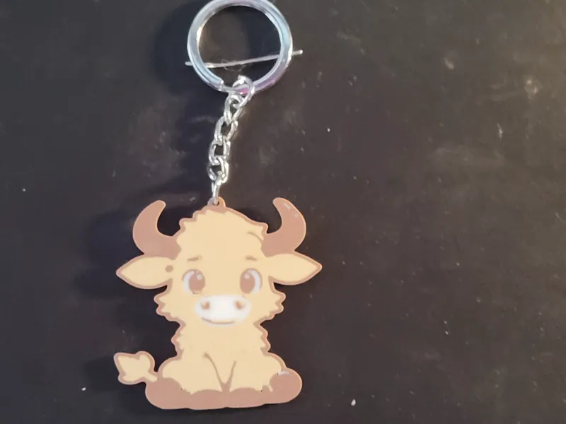 highland cow keychain
