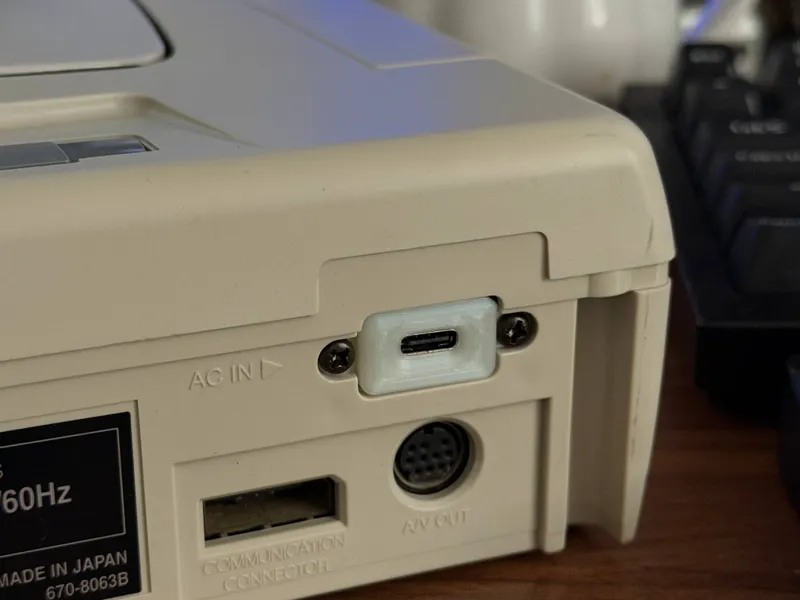 Sega Saturn Model 2 USB-C Power Input Mount