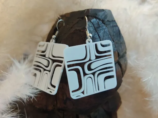 Retro GeoGroove Earrings