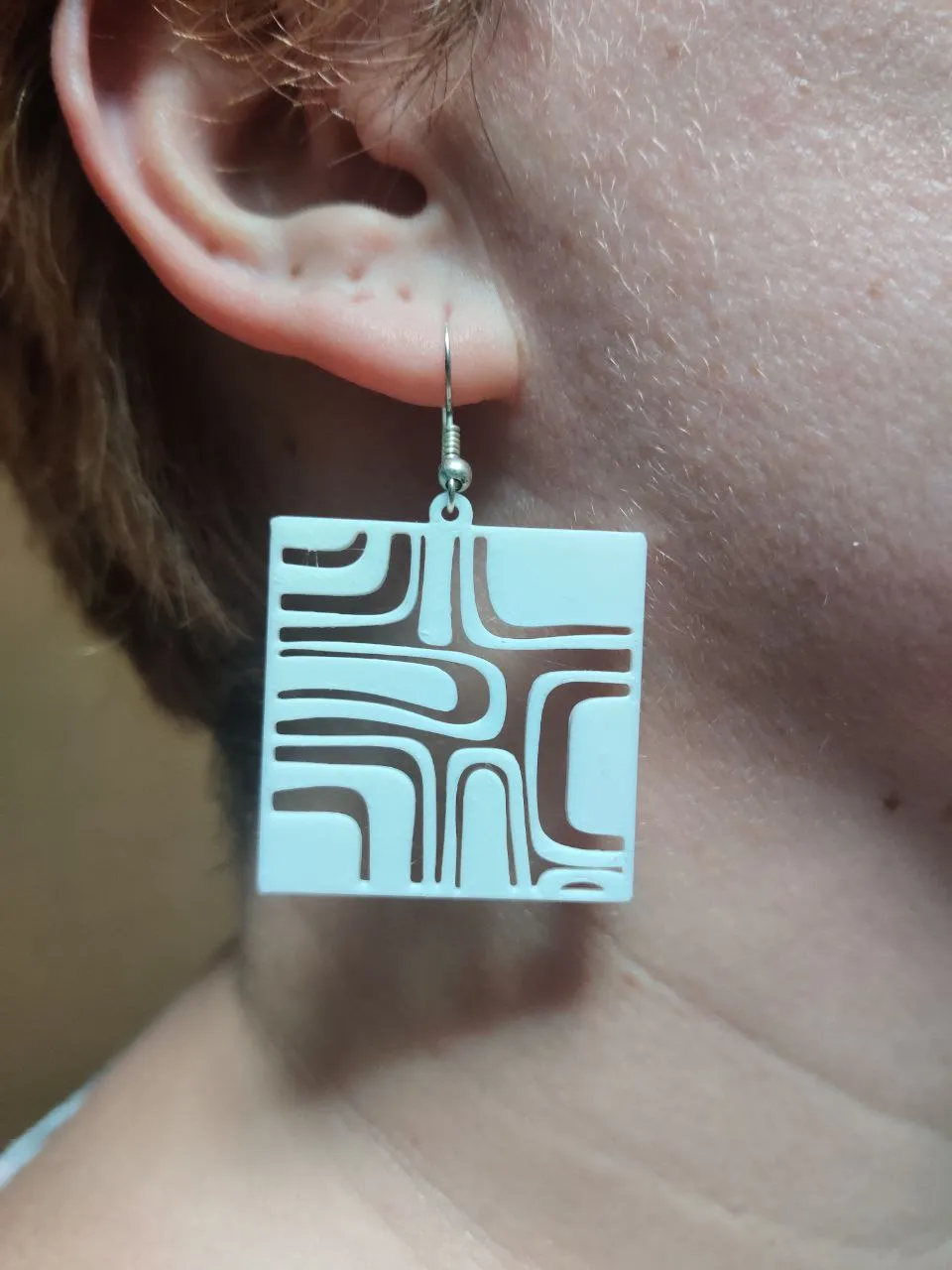 Retro GeoGroove Earrings view 3