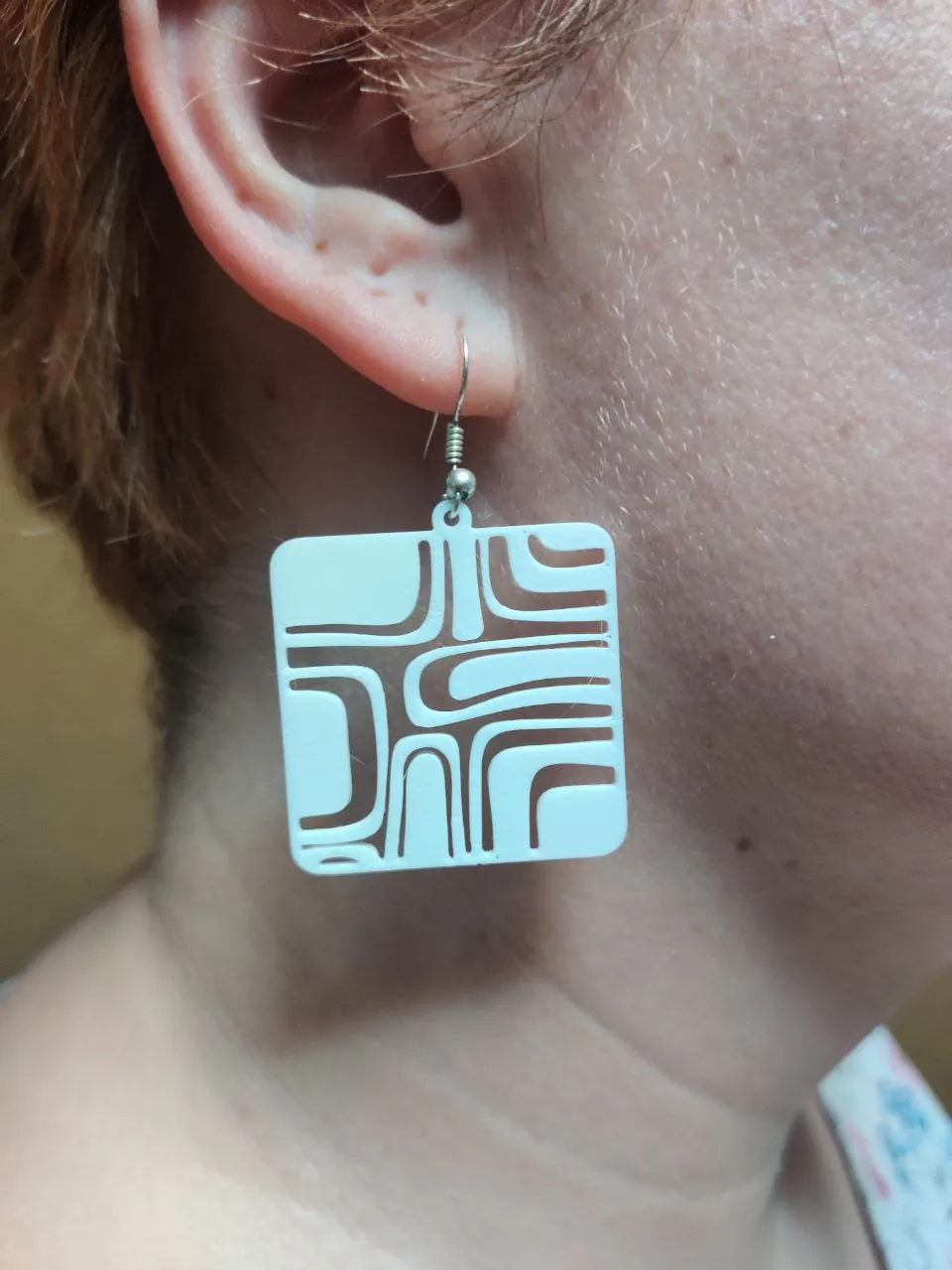 Retro GeoGroove Earrings view 4