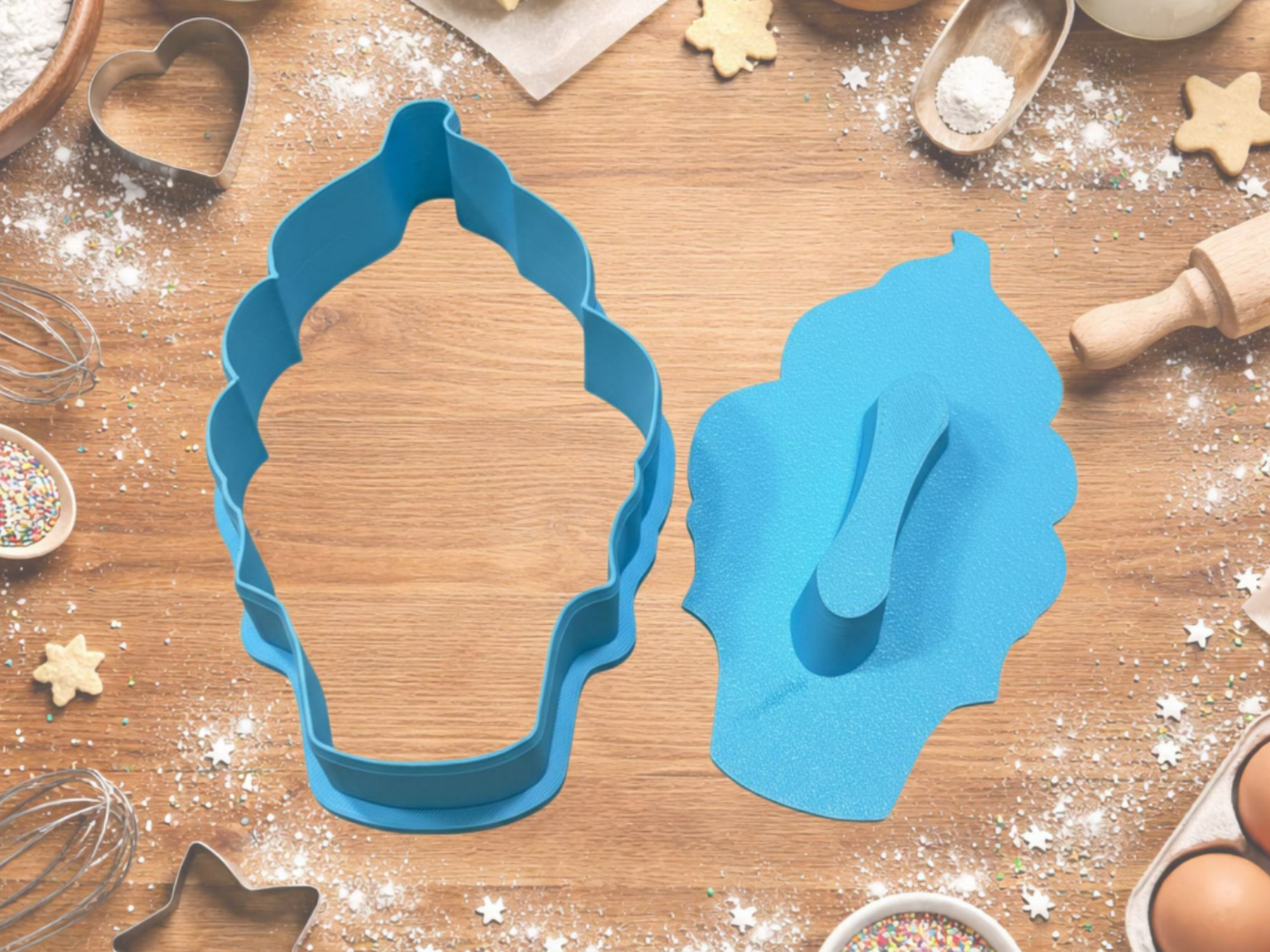 Mini Cake Cutter–Ice Cream Shape w/ Ejector Plate