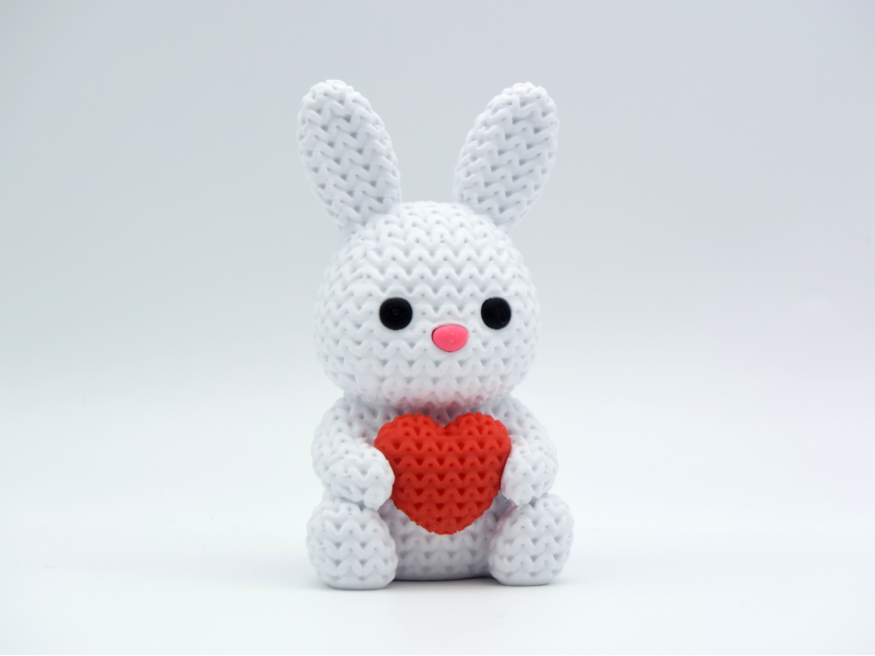 Knitted Bunny With Heart - Easter