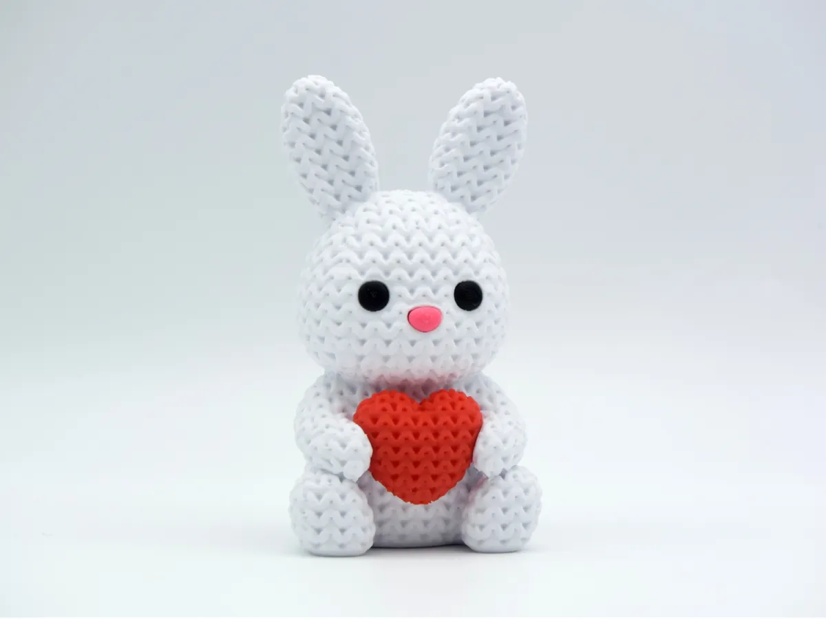 Knitted Bunny With Heart - Easter - Free 3D Print Model - MakerWorld