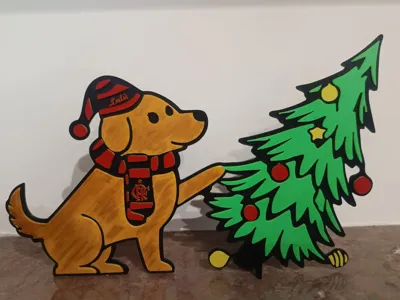 Naughty Flamengo Caramel Dog Christmas Tree