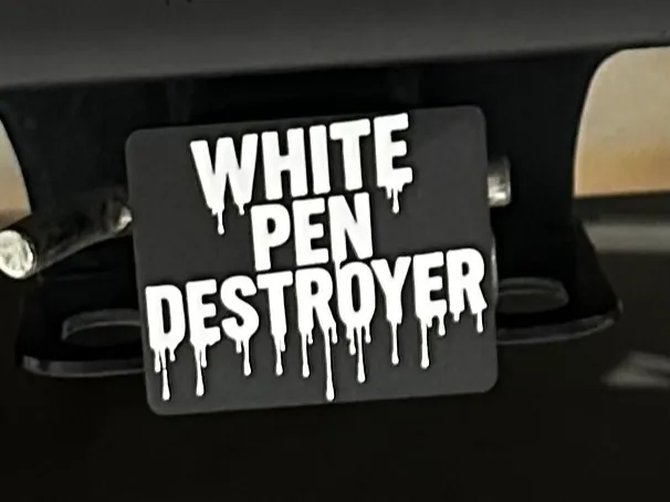 White Pen Destroyer Hitch Cover – 2” Receiver Fit