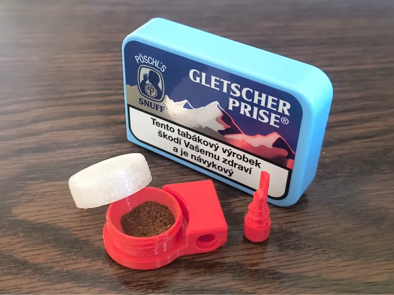 Snuff Tobacco Container with Spoon