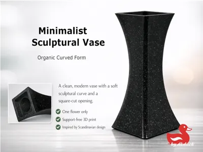 Minimalist Sculptural Vase – Organic Curved Form
