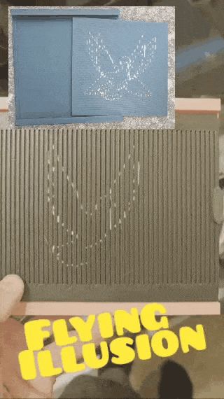 Flapping flying bird Optical illusion Scanimation 
