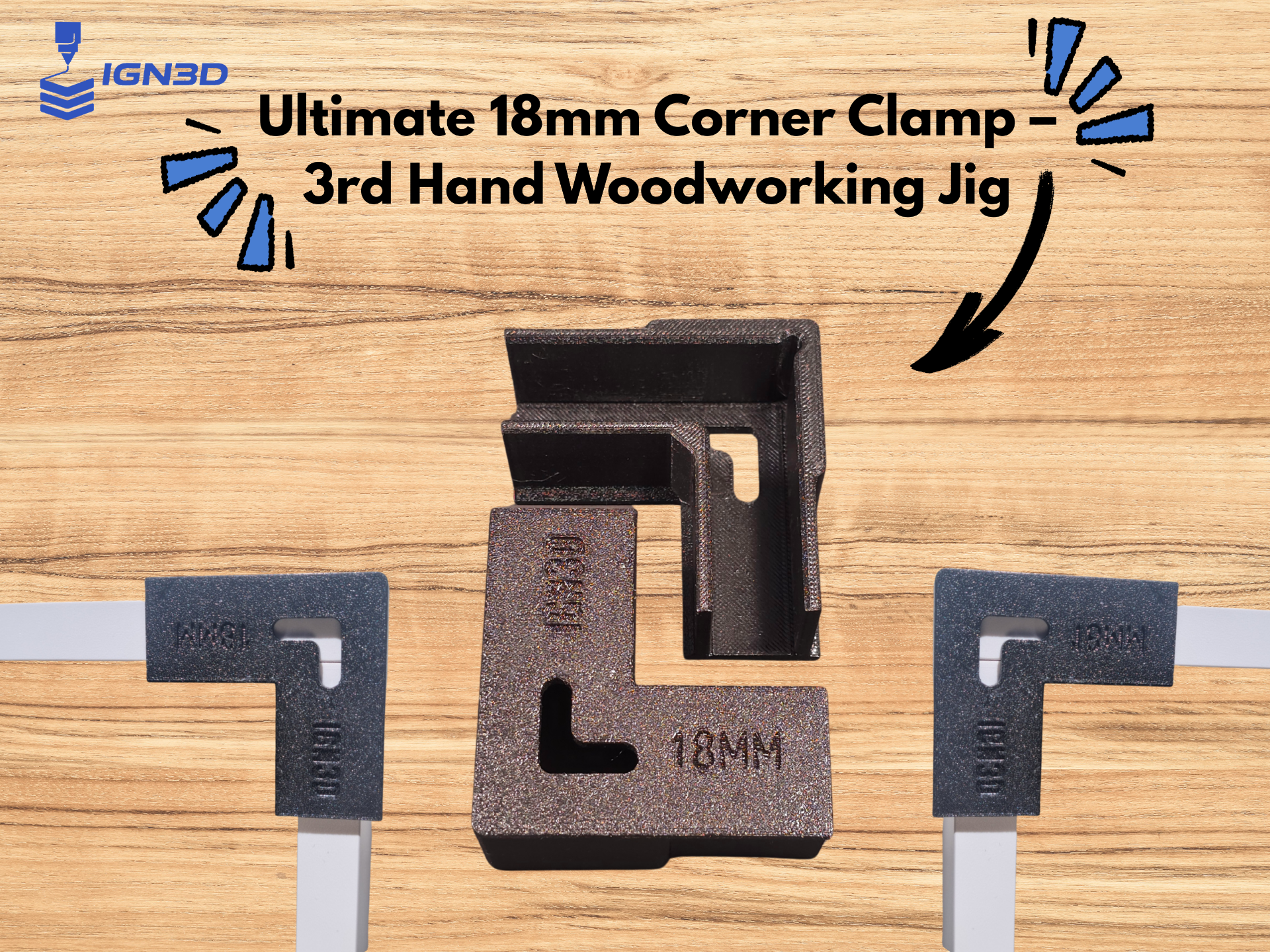 Ultimate18mm Corner Clamp 3rd Hand Woodworking Jig
