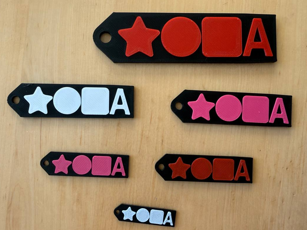 Customizable Text & Icon Keychain – Multicolor 3D model
