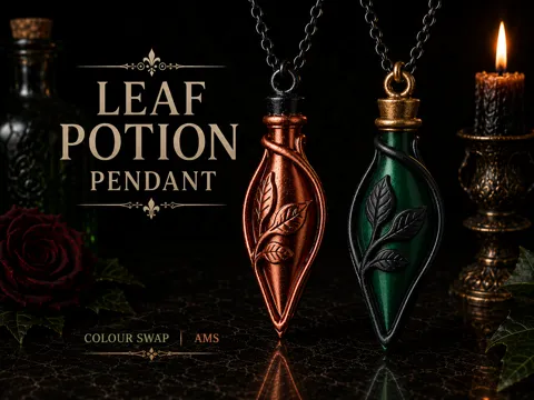 Dije o accesorio de collar: Leaf Potion Pendant — referencia de MakerWorld
