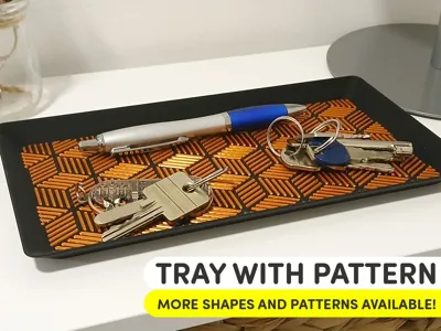 Decor Tray Round with Modern Pattern