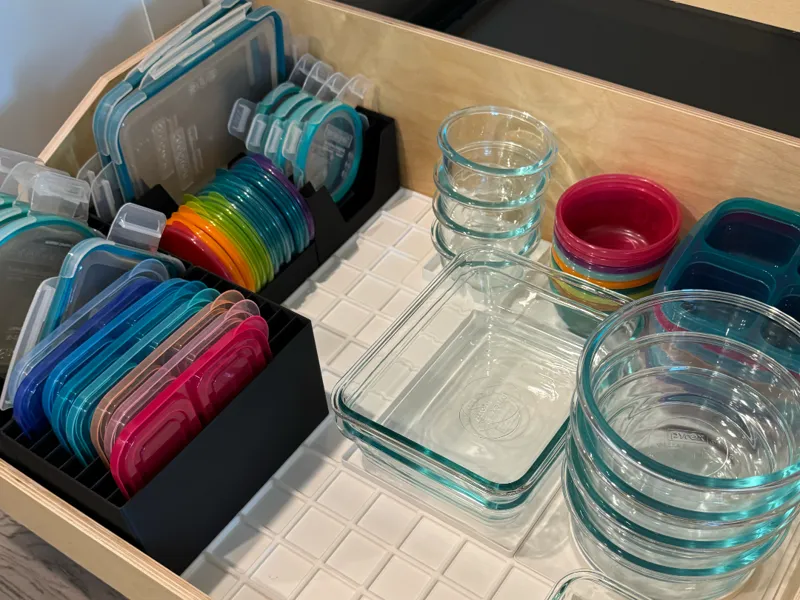 Snapware lids and containers organizer Gridfinity