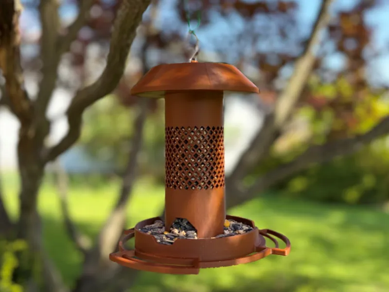 Simple Hanging Bird Feeder, 3-Part Print-Easy Fill